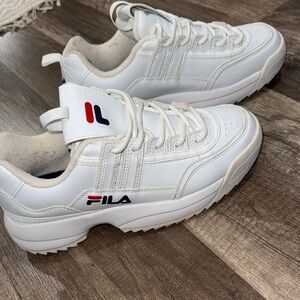 Fila White Athletic Sneakers with Logo Accents
